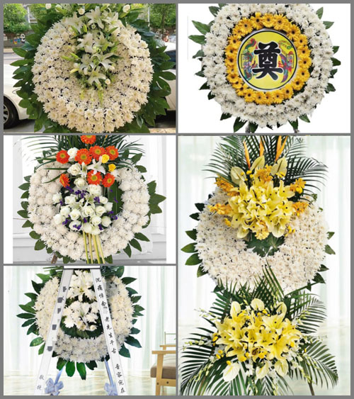 山东青岛平度市旧店镇斜岭前村花圈速递